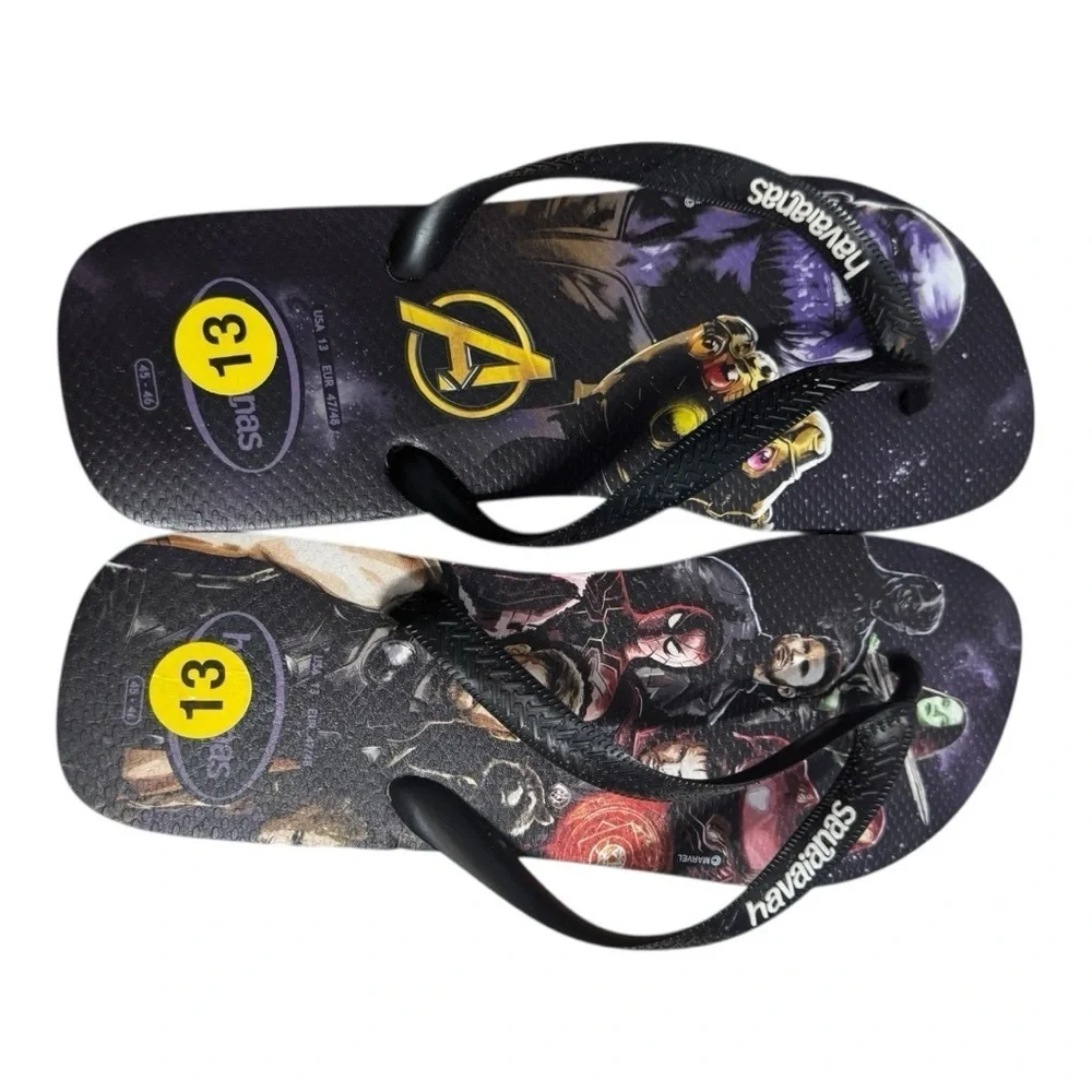 Havaianas x Marvel Avengers Flip Flops Sandals Men 13 Guardians Galaxy Black